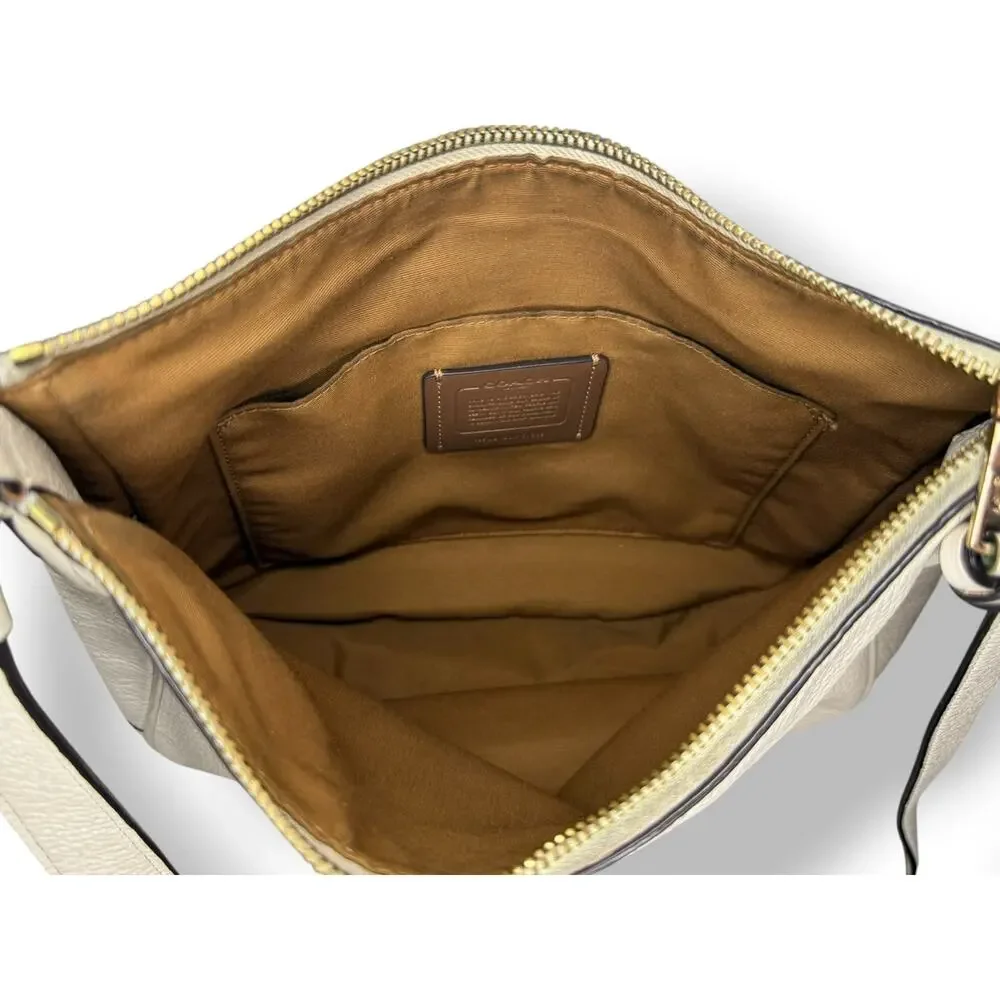 Coach Ellie File Bag Pebbled Leather Crossbody Purse - Chalk - Picture 5 of 8